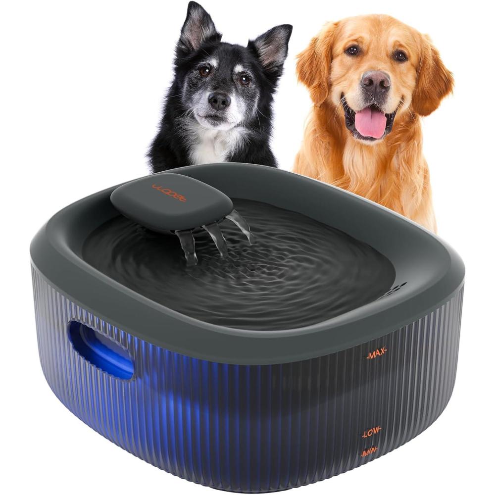 imageWOPET Dog Water Fountain for Large Dogs 6L205oz17Gal Automatic Dog and Cat Water Fountain Pet Water Dispenser with 2 Filters UltraQuiet Pump Great for Large Dogs Cats and MultiPet HomeCharcoal Pet Fountain5 Filters