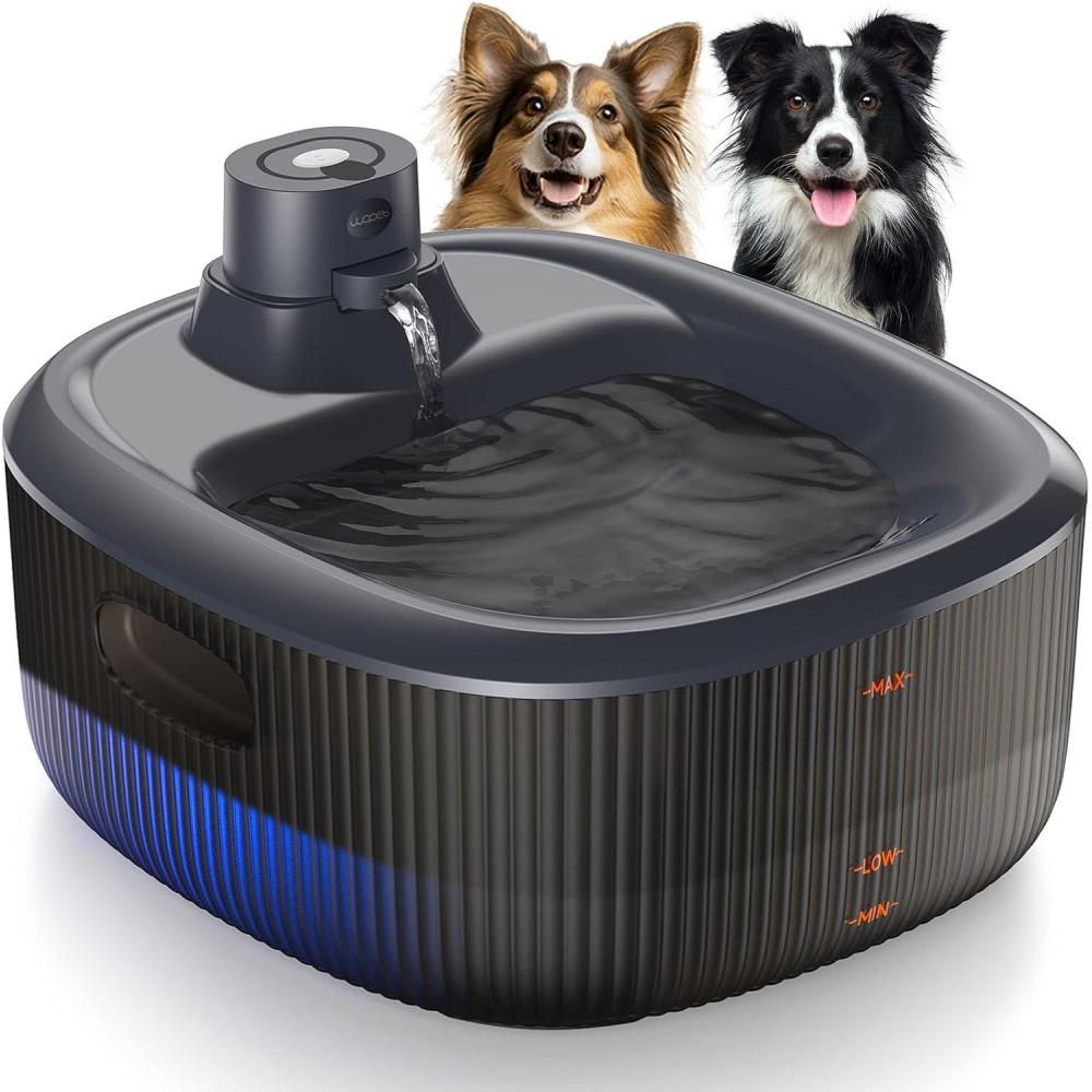 imageWOPET Dog Water Fountain for Large Dogs 6L205oz17Gal Automatic Dog and Cat Water Fountain Pet Water Dispenser with 2 Filters UltraQuiet Pump Great for Large Dogs Cats and MultiPet HomeWireless Dog Fountain2 Filters