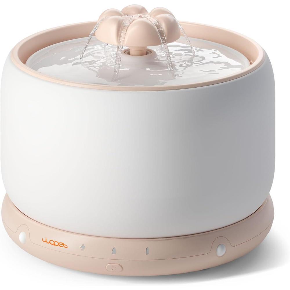 imageWOPET Wireless Cat Water Fountain 3L101oz W03 Stylish Ceramic Pet Water Fountain 5000 mAh Battery Operated Cat Water Dispenser for Cats ampamp Dogs UltraQuiet Easy to Clean and Assemble White OrangeWirelessWhite Orange