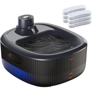 WOPET Dog Water Fountain for Large Dogs, 6L/205oz/1.7Gal Automatic Dog and Cat Water Fountain, Pet Water Dispenser with 2 Filters, Ultra-Quiet Pump, Great for Large Dogs Cats and Multi-Pet Home(Wireless Dog Fountain+6 Filters)