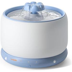 WOPET Wireless Cat Water Fountain, 3L/101oz W03 Stylish Ceramic Pet Water Fountain, 5000 mAh Battery Operated Cat Water Dispenser for Cats & Dogs, Ultra-Quiet, Easy to Clean and Assemble White Orange(Wireless-White Blue)