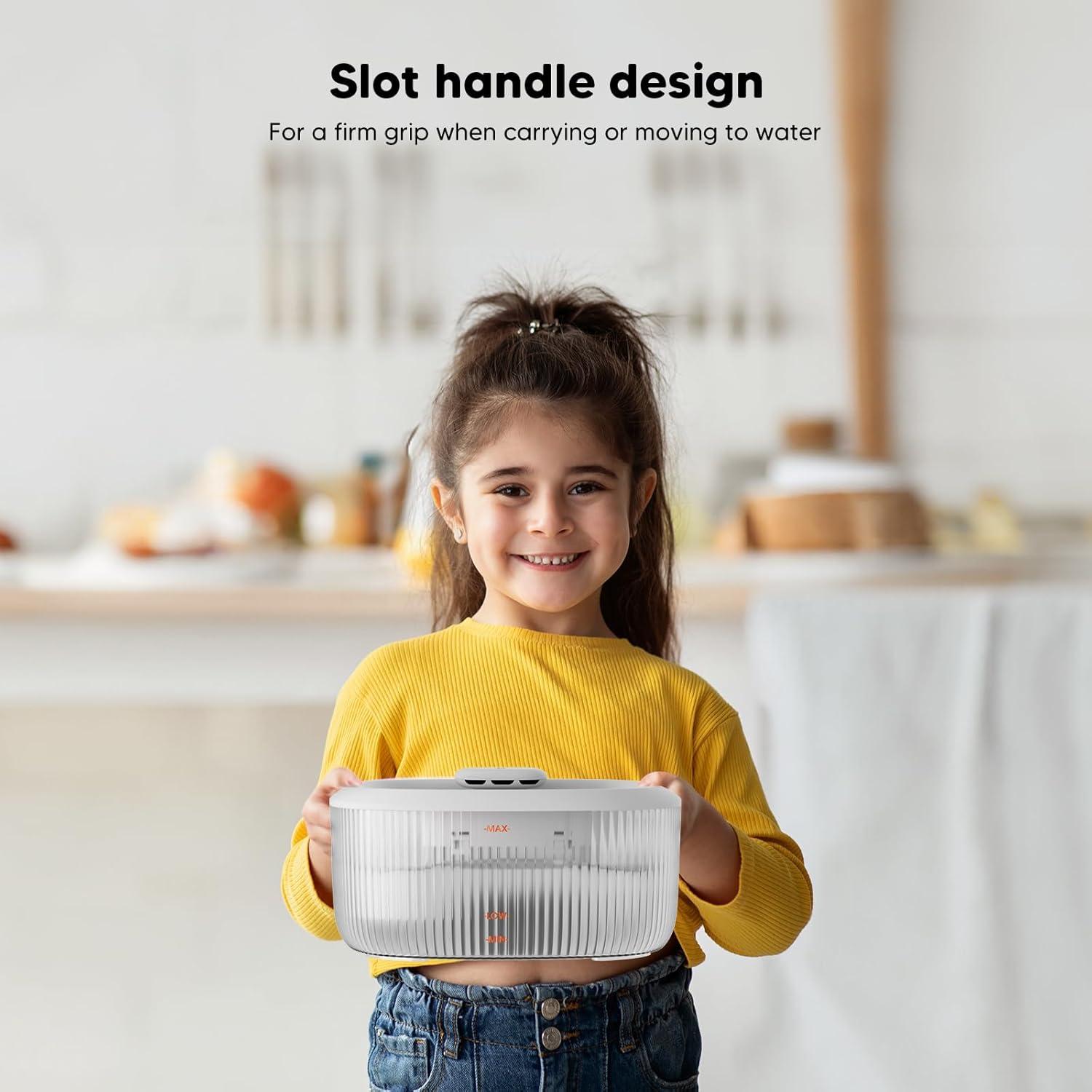 imageWOPET Dog Water Fountain for Large Dogs 6L205oz17Gal Dog Water Bowl Dispenser Automatic Cat and Pet Water Fountain with 6 FiltersampampVisual Water Level for Large Medium Small Breed Dogs PetsWhite Pet Fountain2 Filters