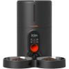 imageWOPET Automatic Cat Feeders 2 Cats 5  Timed Cat Food Dispenser with Stainless Steel Bowl Programmable 16 Meals Control Dual Power Supply Auto Pet Feeder for Cats and DogsBlack