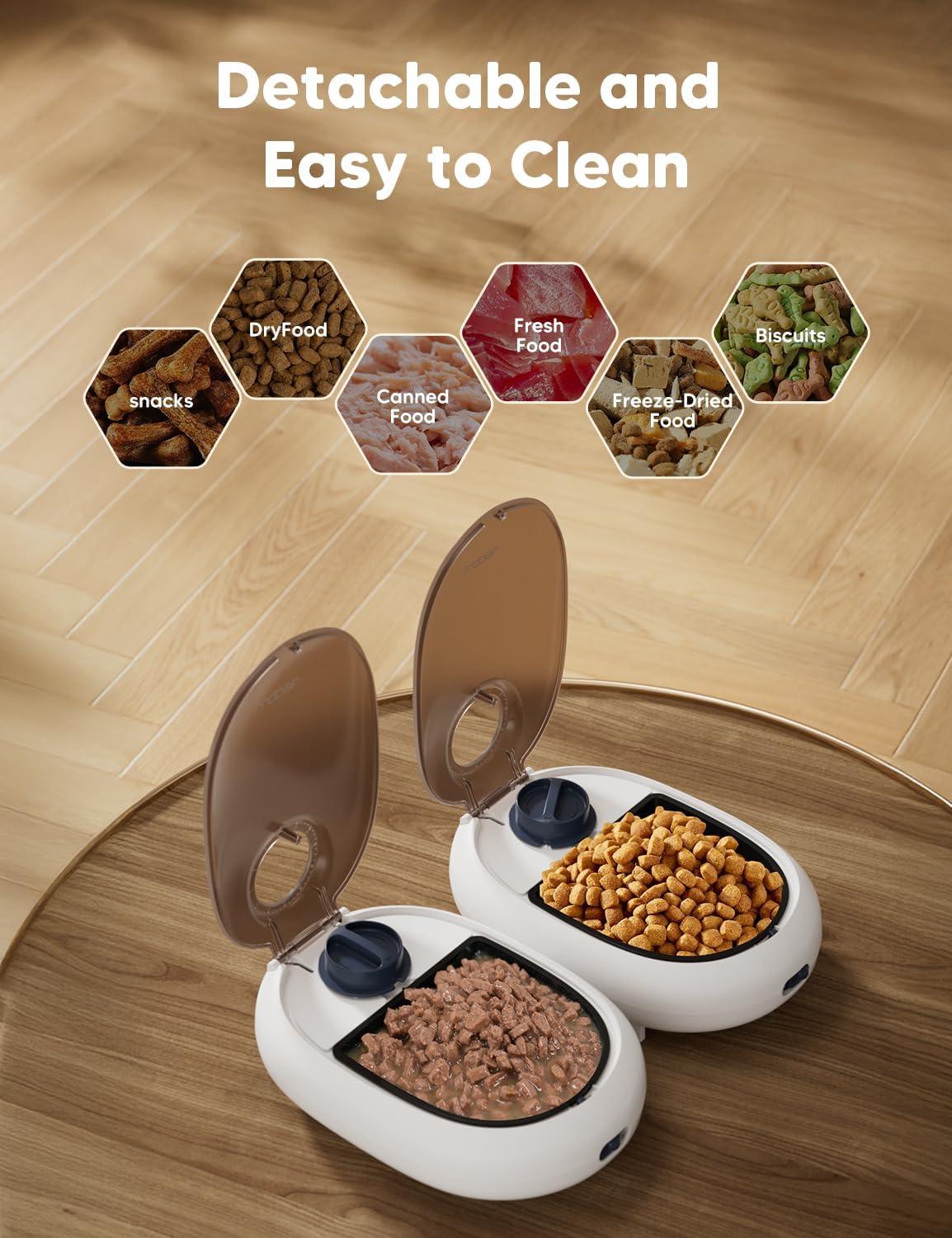 image:imageWOPET Automatic Cat Feeder 48H Programmable Pet Food Dispenser with Ice Pack for Freshness Yogurt amp Canned Meals Perfect for Cats Kittens amp Small DogsWhite