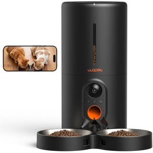WOPET Automatic Dog Feeder with Camera,1080P HD Video with Night Vision, 5GHz/2.4GHz Dog Food Dispenser with App Control, 4GB SD Card, 2-Way Audio for Cats & Dogs(Black)